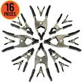 Wellmax 16PC Metal Spring Clamps Set Heavy Duty Clips for Clamp Woodworking and Backdrops 8pc 2 inch 4pc 4 inch and 4pc 6 inch