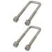 Unique Bargains M6 Thread 20mm Inner Width 304 Stainless Steel Square U Bolt Silver Tone 2pcs