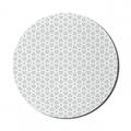 Floral Mouse Pad for Computers Rhythmic Intertwined Monochrome Geometric Elements on Plain Backdrop Round Non-Slip Thick Rubber Modern Mousepad 8 Round White and Dark Sea Green by Ambesonne
