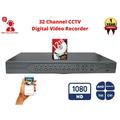 Evertech 32 Channel H.265 Security DVR with 12TB Hard Drive 16x Audio Input Surveillance Standalone Recorder Supports 1080p AHD TVI CVI and Analog (960H) Cameras Easy Remote Access