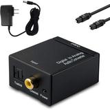 Black Digital Optical Coaxial Toslink Signal To Analog Audio Converter Adapter RCA Digital To Analog Audio Converter Adapter