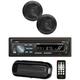 Pyle Marine Bluetooth Stereo Receiver & 6.5 Inch Speaker Pair with Remote Black