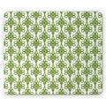 Irish Mouse Pad Entangled Clover Leaves Twigs Celtic Pattern Botanical Filigree Inspired Retro Tile Rectangle Non-Slip Rubber Mousepad Green Cream by Ambesonne