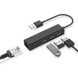 3-Port USB 2.0 Hub with RJ45 10/100/1000 Gigabit Ethernet Adapter Converter LAN Wired USB Network Adapter for Ultrabooks Notebooks Tablets and More (Black)