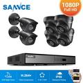 SANNCE 8 Channels CCTV Security System HD 1080P DVR 6PCS 1920*1080P IR Outdoor Cameras 1.0MP Video Surveillance Kit Without HDD