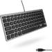 Macally Small USB Wired Keyboard for Mac and Windows - 78 Scissor Keys 13 Shortcut Compatible Apple Keyboard - Mini Compact USB Computer Keyboard That Saves Space and Looks Great - Space Grey