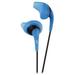 JVC Blue and Black Nozzel Secure Comfort Fit Sweat Proof Gumy Sport Earbuds with long colored cord HA-EN10A