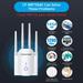 WiFi Range Extender Repeater 5G/2.4GHz Dual Band 1200Mbps WiFi Repeater Wireless Signal Booster 360 Degree Full Coverage WiFi Extender Signal Amplifier with 4 Band Antennas White