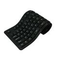 Eccomum 108 Keys USB Silicone Flexible Foldable Keyboard Waterproof Dustproof USB Silent Keys for Laptop Desktop Keyboard Black