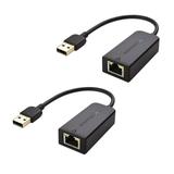 Cable Matters 2-Pack USB to Ethernet Adapter (USB 2.0 to Ethernet / USB to RJ45) Supporting 10 / 100 Mbps Ethernet Networkin Black