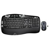 MK550 Wireless Wave Keyboard Mouse Combo 2.4 GHz Frequency/30 ft Wireless Range Black