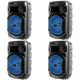 4 Set Technical Pro 8 Inch Portable 1000 watts Bluetooth Speaker w/ Woofer and Tweeter Party PA LED Speaker w/