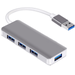 AUPERTO USB 3.0 Hub 4 Port Ultra Slim Extra Light Made of Aluminum USB Hub for MacBook Air Mac Pro / Mini Microsoft and Other USB Devices Silver