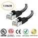 Huetronâ„¢ 5-Pack Cat 6 Ethernet Cable Cat6 Snagless Patch 15 Feet - Computer LAN Network Cord BLACK