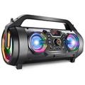 Bluetooth Speakers 30W Portable Bluetooth Boombox with Subwoofer FM Radio RGB Colorful Lights EQ Stereo Sound Booming Bass 10H Playtime Wireless Outdoor Speaker for Home Party Camping Travel