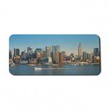 Urban Computer Mouse Pad New York City Skyline over River Empire State Building Boats and Skyscrapers Rectangle Non-Slip Rubber Mousepad X-Large 35 x 15 Gaming Size Blue Brown by Ambesonne