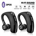 Wireless Bluetooth Earpiece V4.1 Headset with 24+ Work and Driving Hours 220+ Standby Hours Noise Cancelling Handsfree Supporting Android iPhone Siri Google Assistant ï¼ˆ2pcs Black)