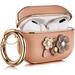 Airpods Pro Case COSMICO Flowers Leather Airpod Pro Case Cover for Airpods Pro [Front LED Visible] Protective Airpod Skin Support Wireless Charging ( OLD MODEL )