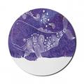 Whale Mouse Pad for Computers Watercolor Whale with Floral Flower Hearts Details Marine Celebration Artwork Print Round Non-Slip Thick Rubber Modern Mousepad 8 Round Purple White by Ambesonne