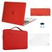 Mosiso 5 in 1 New Macbook Air 13 Inch Case A1932 2019 2018 Release Hard Case Shell Cover&Sleeve Bag for Apple MacBook Air 13 with Retina Display andTouch ID Red