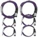 Seismic Audio 6 Pk of Purple XLR Male to 1/4 TRS Patch Cables - Two 6 ft Two 3 Ft Two 2 ft Purple - SATRXL-M6C-Purple