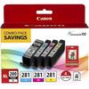 Canon PGI-280 XL / CLI-281 4-Color Tank Combo Pack with 4 x 6 Photo Paper (2021C006)