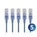 Monoprice Cat6A Ethernet Network Patch Cable - 25 Feet - Blue | 5-Pack 10G - SlimRun Series