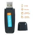 Portable USB Voice Recorder Rechargeable U-Disk Recorder One-Button Recording Storage Support 1-32G TF Card for Meeting Lecture Interview