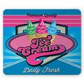 Vintage Mouse Pad Vector Background with Ice Cream Illustration Food Sweets Yummy Design Print Rectangle Non-Slip Rubber Mousepad Blue and Hot Pink by Ambesonne