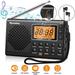 Digital Radio TSV Portable LCD Shortwave Radios with Great Reception Rechargeable Radio Digital Tuner and Presets Support Micro SD/AUX Record Bass Speaker Compact Emergency Radios Player