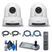 2 x Sony SRG-X400 1080p PTZ Camera with HDMI IP & 3G-SDI Output (White) (SRG-X400/W) + Sony RM-IP10 IP Remote Controller + 2 x Cat5e Ethernet Cable + Cleaning Set + 2 x HDMI Cable - Bundle