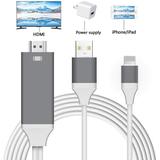 Compatible with iPhone iPad to HDMI Cable HDMI Cord Digital AV HDMI Converter Cable to HDTV Projector Monitor Compatible with iPad iPhone 11 Pro/Xs/Max/XR/X/8/7/6 Plus(Silver)