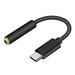 Cellet Short USB-C to 3.5mm Headphone Jack Audio Adapter Dongle Nylon Braided Cable (5 inch) and Atom Wipe Compatible with LG K51