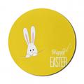 Yellow Mouse Pad for Computers Easter Bunny Rabbit Animal Cartoon Springtime Cheerful Fun Celebration Art Print Round Non-Slip Thick Rubber Modern Mousepad 8 Round Yellow White by Ambesonne