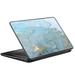 Protective Vinyl Skin Decal For Hp 2000 Laptop 15.6 / Teal Blue Gold White Marble Granite