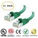 Huetronâ„¢ 10-Pack Cat 6 Ethernet Cable Cat6 Snagless Patch 1.5 Feet - Computer LAN Network Cord GREEN