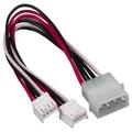 SANOXY Cables and Adapters; 8in 5.25 Male to Two 3.5 Female Internal Power Y Cable