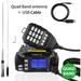 Radioddity QB25 Pro Quad Band Quad-Standby Mobile Ham Amateur Radio Transceiver Car Truck Vehicle Radio VHF UHF 25W with Cable + 50W High Gain Quad Band Antenna