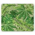 Green Leaf Mouse Pad Exotic Pattern with Tropical Leaves Fresh Jungle Aloha Hawaii Rectangle Non-Slip Rubber Mousepad Apple Green Fern Green by Ambesonne