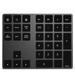 Tomshoo Wireless Numeric Keyboard Aluminium 34 Key BT Keyboard Built-in Rechargeable Battery Keypad for Windows/iOS/Android (Black)