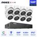 ANNKE 5MP H.265+ Super HD PoE Network Video Security System 8pcs Waterproof Outdoor POE IP Cameras White Dome PoE Camera Kit Without Hard Drive