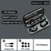 Wireless Bluetooth Earphones 8D HiFi Surround Sound Headsets Noise-Cancelling HD Binaural Call Earbuds with Touch Control LED Digital Power Display & Magnetic Charging Case Black