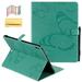 iPad Pro 12.9-inch 2018 Release Case Allytech Embossed with Butterfly Folio Stand Wallet Case with Cards/Cash Holder [Apple Pencil Charging not Supported] for Apple Pad Pro 12.9 (2018) Green