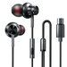 USB Type-C Earbuds In-Ear Stereo Bass Noise Canceling Headphones with Mic Compatible with Type-c Phone As Google Pixel 2/3/4/2xl/3xl/4XL Huawei HTC Essential Phone Ect BLACK