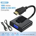 HDMI to VGA with Audio Adapter Gold-Plated 1080P HDMI to VGA Adapter Video Converter Male to Female with 3.5mm Audio Port for PC Laptop DVD