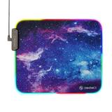 ENHANCE Small Mouse Pad with LED Lighting (13.3 X 10.8 inches) - Gaming Mouse Pad Desk Mat with 7 Color Options 3 Lighting Effects Smart Control Button Non-Slip Rubber Grip - Galaxy