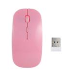 Suzicca Wireless Mouse 2.4G Wireless Computer Mouse Portable Ultra-thin Mute Mouse 4 Keys Wireless Optical Mouse 1600DPI for Desktop Computer Laptop Pink