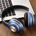 Noise Cancelling Headphones Over Ear Wireless Bluetooth Headphone Deep Bass Hi-Fi Sound Comfortable Protein Earpads for TV PC Cellphone Blue