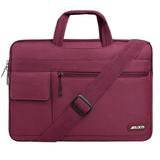 Mosiso 13.3 Laptop Shoulder Bag Travel Business School Polyester Notebook Messenger Briefcase Sleeve Case Computer Handbag for MacBook/Dell/HP/Surface/Lenovo/Acer/Asus Wine Red