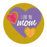 MKHERT I Love You Mom Happy Mother s Day Round Mousepad Mat For Mouse Mice Size 7.87x7.87 inches